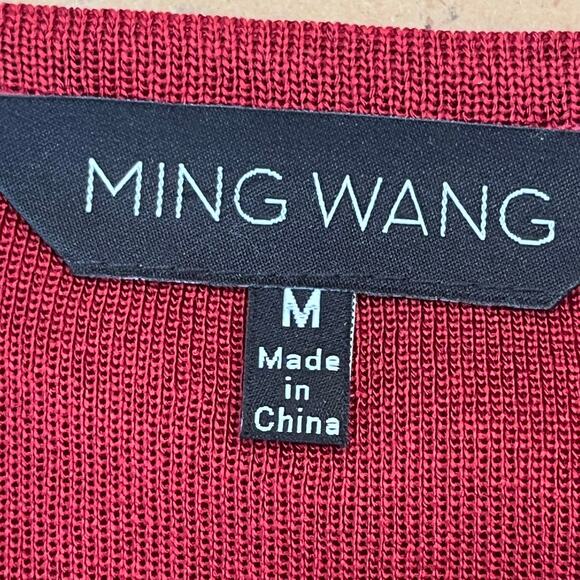 Ming Wang Women's Size Medium Red Sleeveless Blazer Pull Over Tank Top - Picture 3 of 6